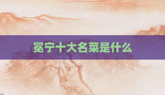 冕宁十大名菜是什么