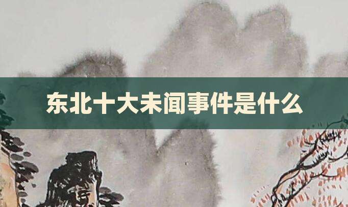 东北十大未闻事件是什么