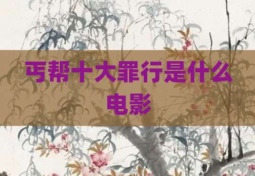 丐帮十大罪行是什么电影