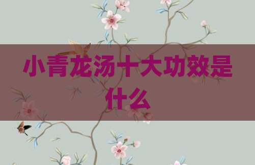 小青龙汤十大功效是什么