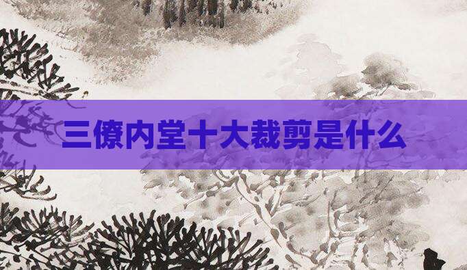 三僚内堂十大裁剪是什么