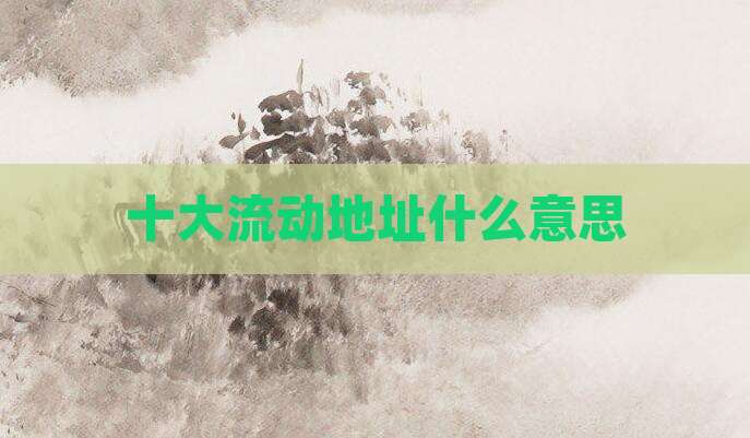 十大流动地址什么意思