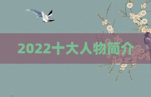 2022十大人物简介