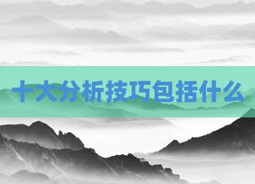 十大分析技巧包括什么