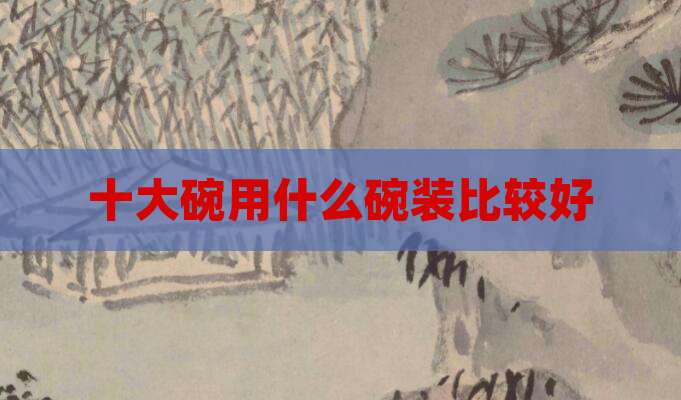 十大碗用什么碗装比较好