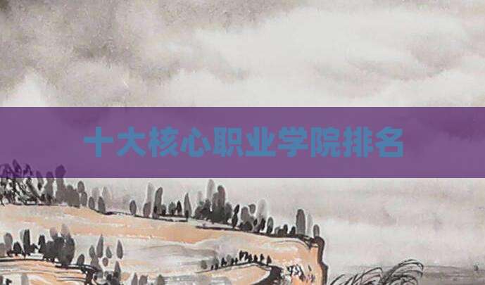 十大核心职业学院排名