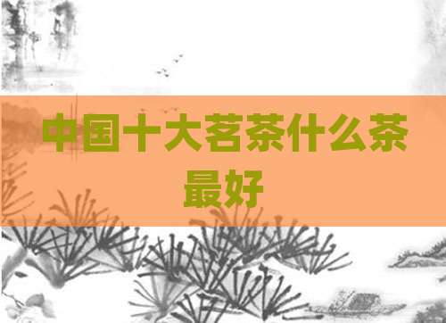 中国十大茗茶什么茶最好