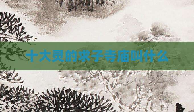 十大灵的求子寺庙叫什么