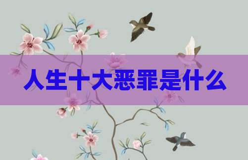 人生十大恶罪是什么