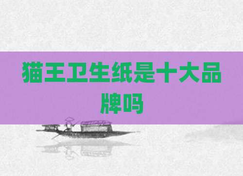 猫王卫生纸是十大品牌吗