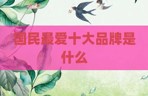 国民最爱十大品牌是什么