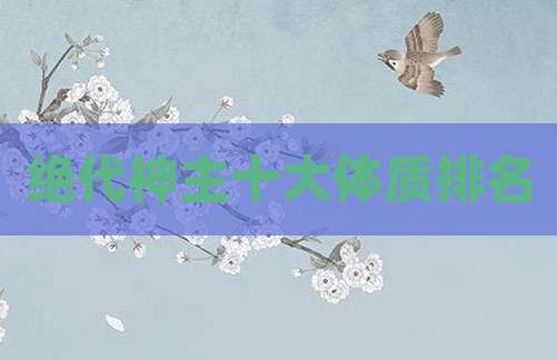 绝代神主十大体质排名