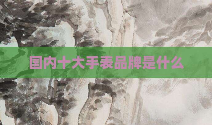 国内十大手表品牌是什么