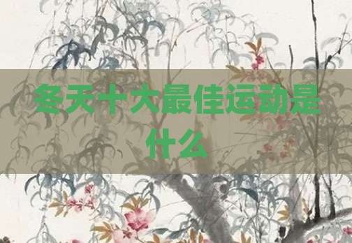 冬天十大最佳运动是什么