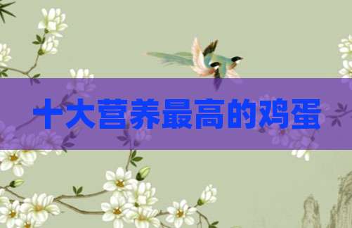 十大营养最高的鸡蛋