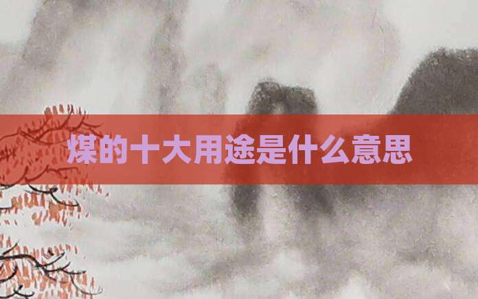 煤的十大用途是什么意思