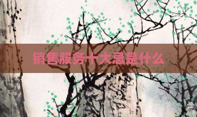 销售服务十大忌是什么