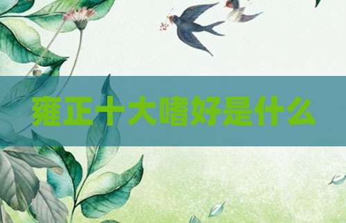 雍正十大嗜好是什么