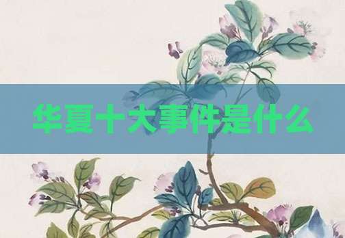 华夏十大事件是什么