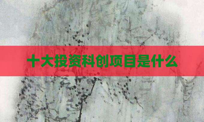 十大投资科创项目是什么