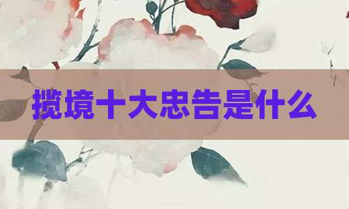 揽境十大忠告是什么