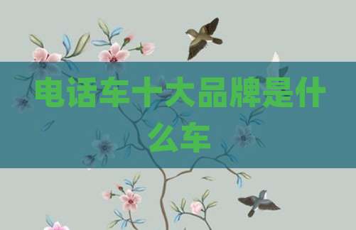 电话车十大品牌是什么车