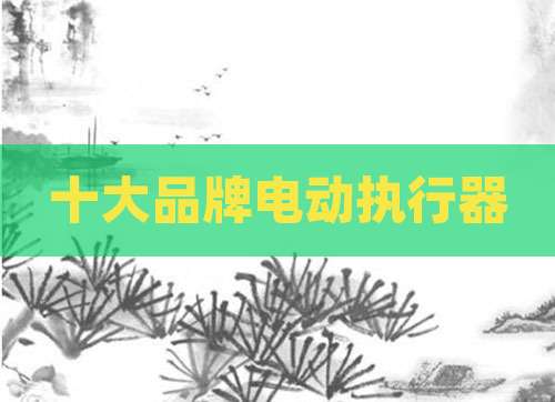 十大品牌电动执行器