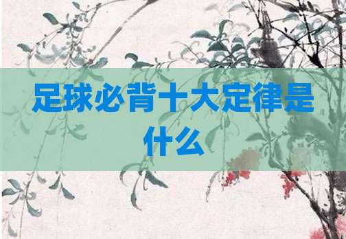 足球必背十大定律是什么