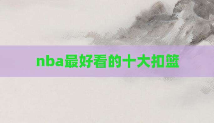 nba最好看的十大扣篮
