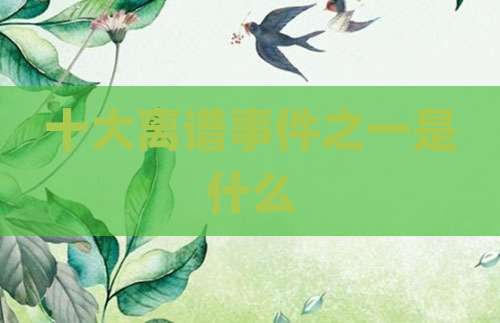 十大离谱事件之一是什么