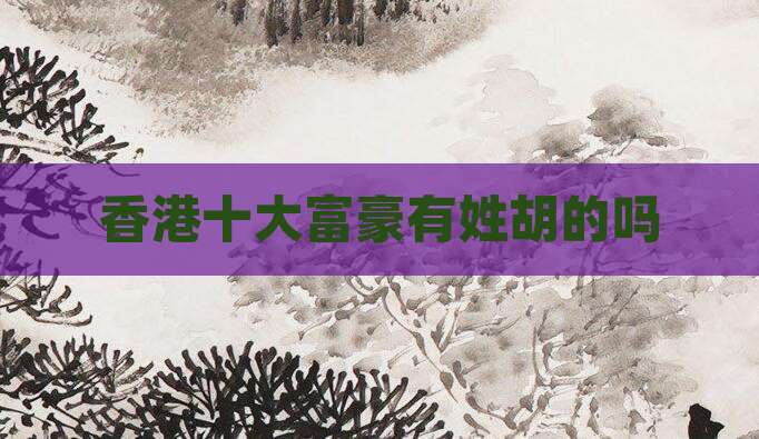 香港十大富豪有姓胡的吗