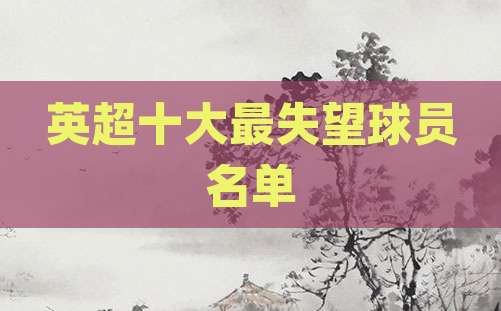 英超十大最失望球员名单