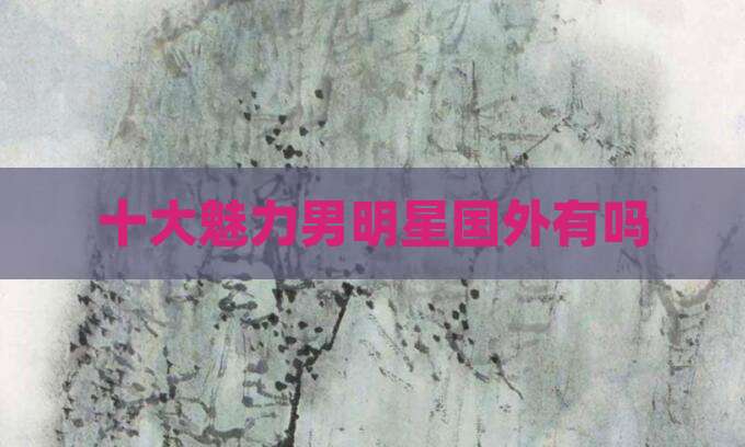 十大魅力男明星国外有吗