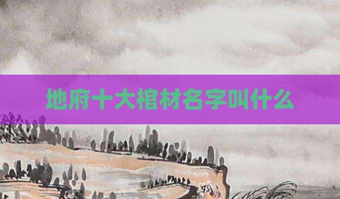 地府十大棺材名字叫什么