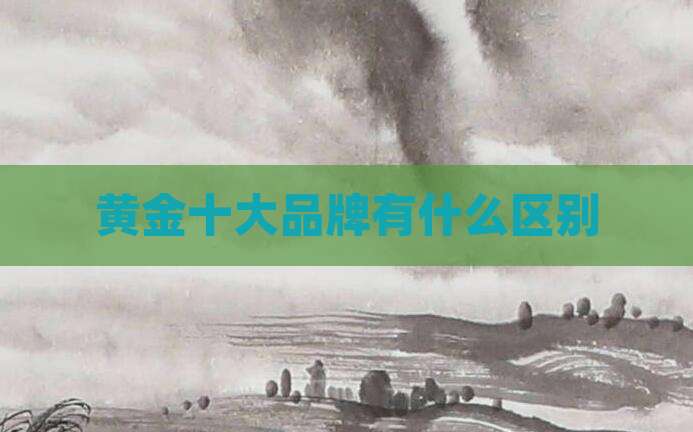 黄金十大品牌有什么区别