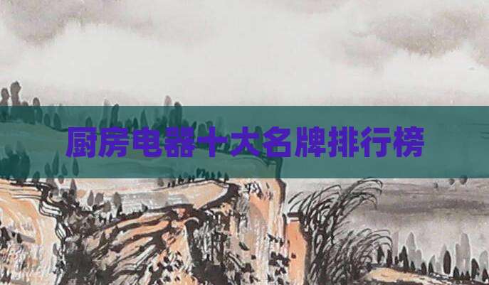 厨房电器十大名牌排行榜