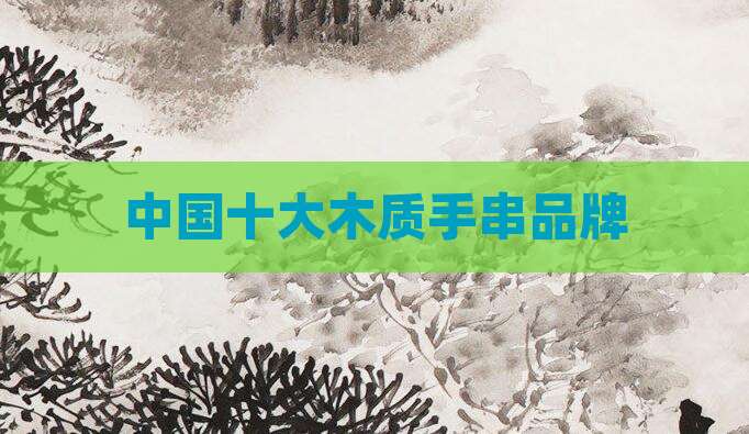 中国十大木质手串品牌