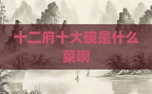 十二府十大碗是什么菜啊