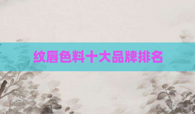 纹唇色料十大品牌排名
