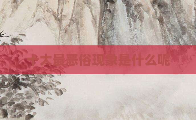 十大最恶俗现象是什么呢