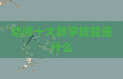 幼师十大教学技能是什么