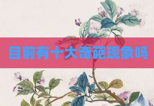 目前有十大奇葩现象吗