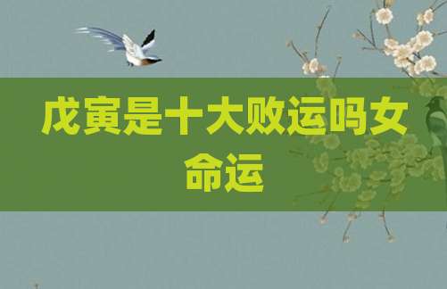 戊寅是十大败运吗女命运