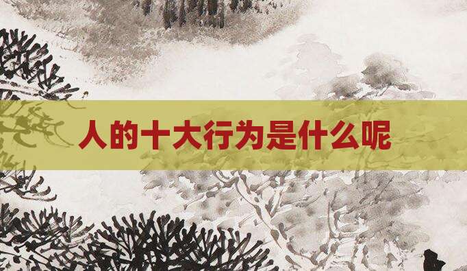 人的十大行为是什么呢