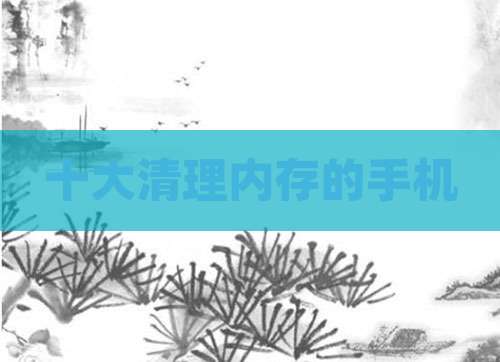 十大清理内存的手机