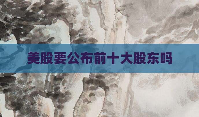 美股要公布前十大股东吗