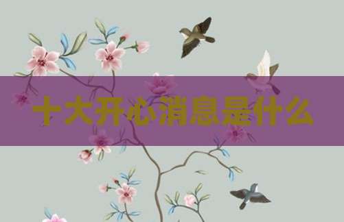 十大开心消息是什么