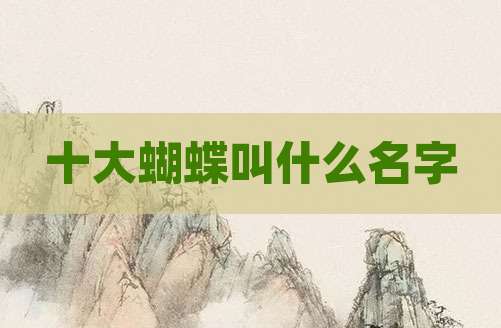 十大蝴蝶叫什么名字