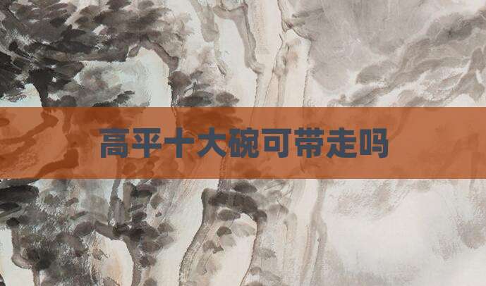 高平十大碗可带走吗