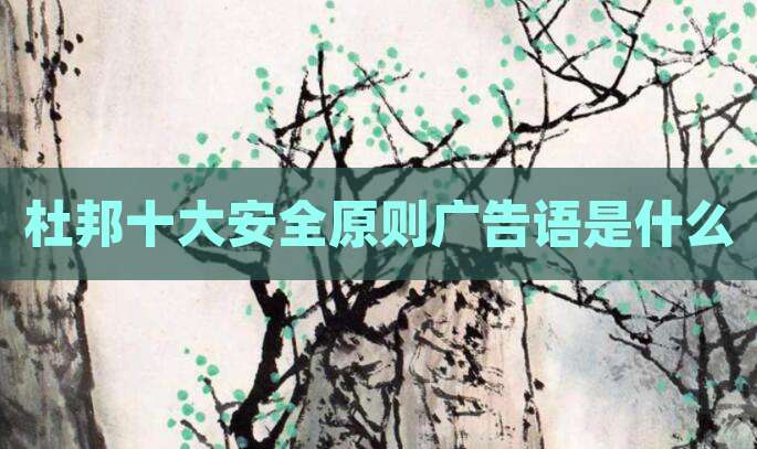 杜邦十大安全原则广告语是什么